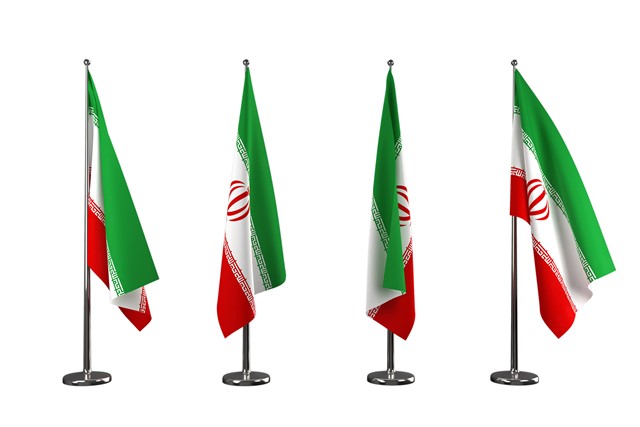 دانلود پرچم لایه باز ایستاده جمهوری اسلامی ایران psd