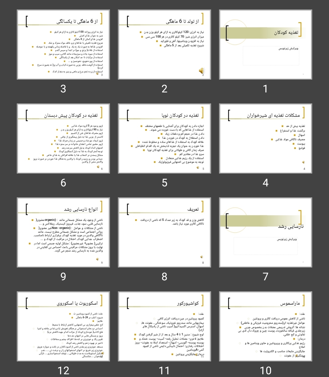 پاورپوینت تغذیه کودکان