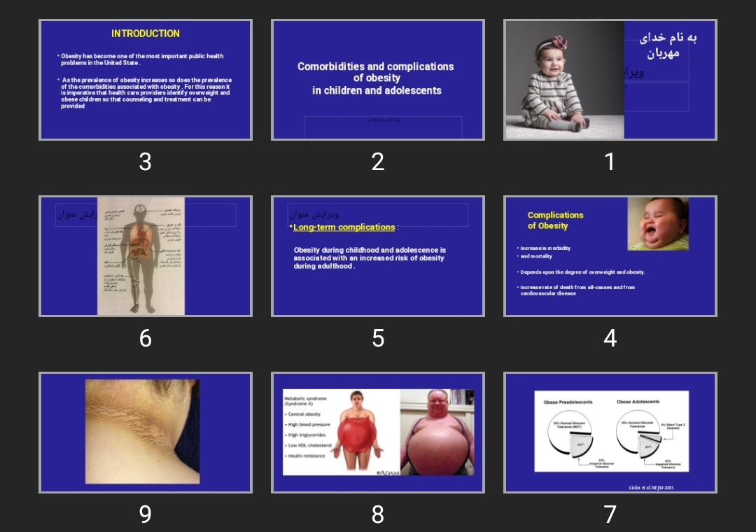 پاورپوینت Comorbidities and complications of obesity in children and adolescents