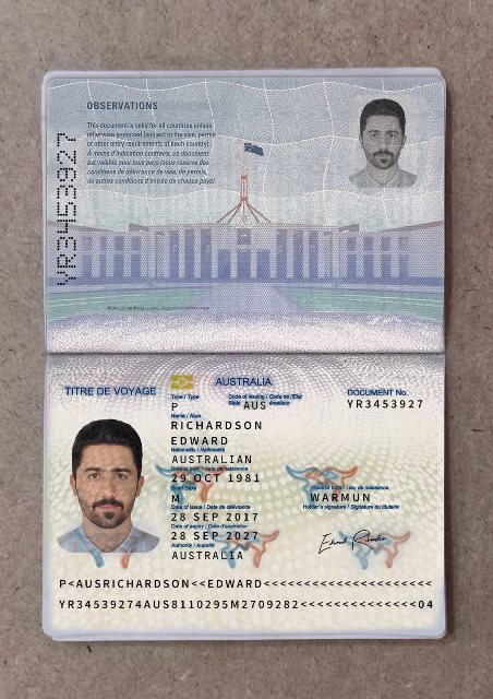 فایل پاسپورت استرالیا لایه باز