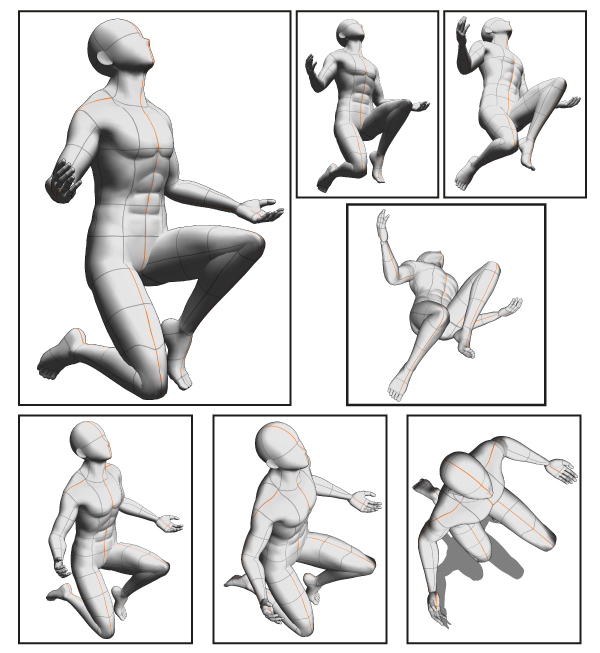 دانلود 32 طراحی فیگور انسان فیگور مرد و زن به سبک مدل سه بعدی