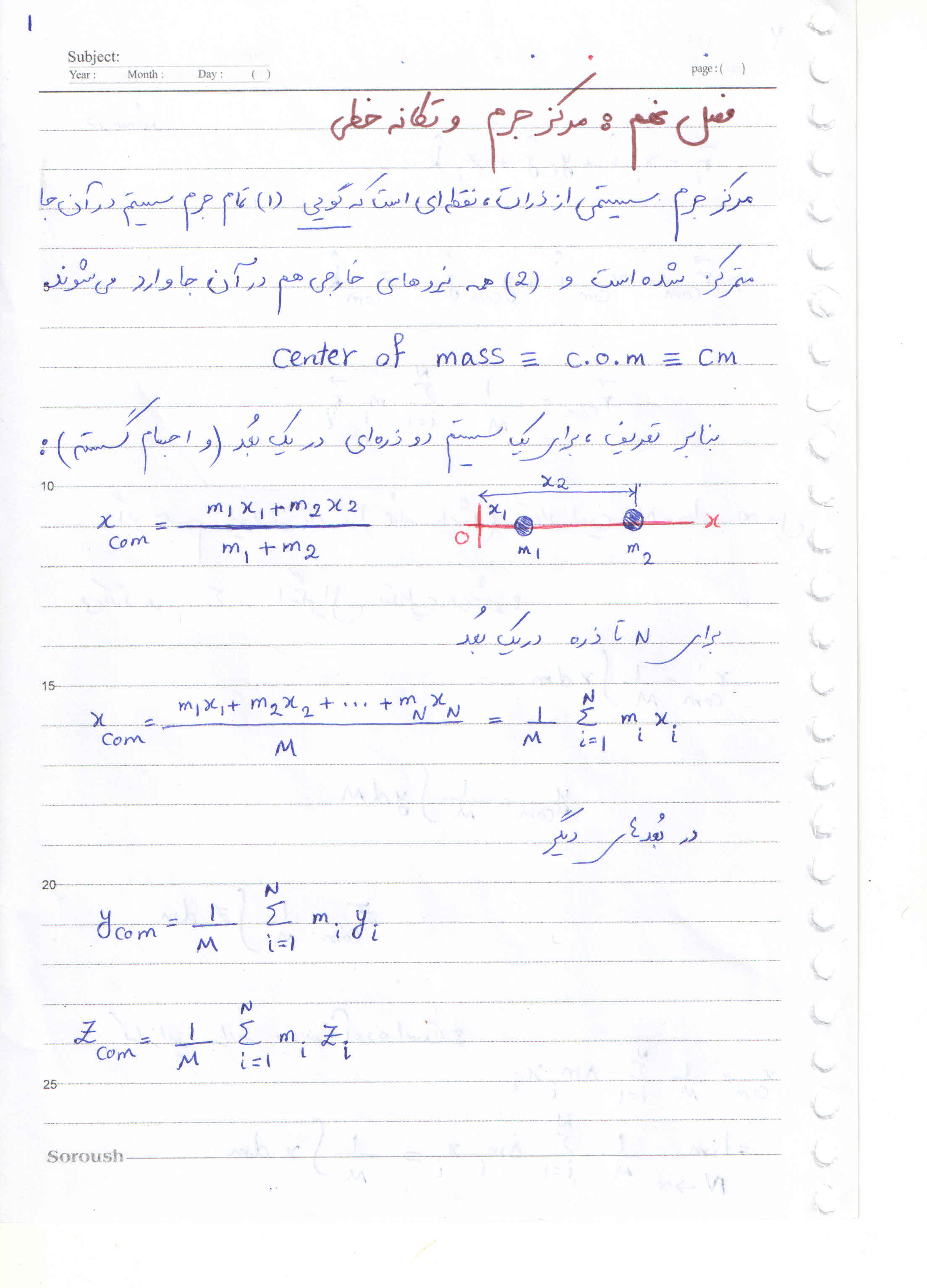 📝جزوه: مرکز جرم و تکانه خطی          🖊ارسالی اعضا          🏛 دانشگاه آزاد                (نسخه کامل)✅