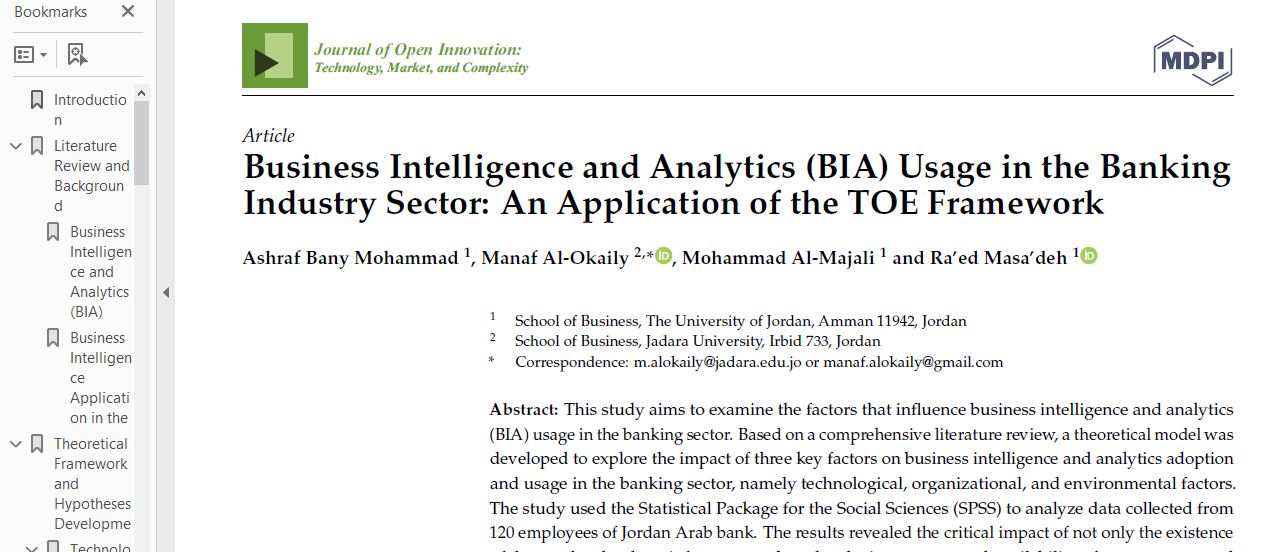 ترجمه مقاله با موضوع هوش تجاری مقاله معتبر  2022  مقاله اصلی پی دی اف+ترجمه کامل مقاله