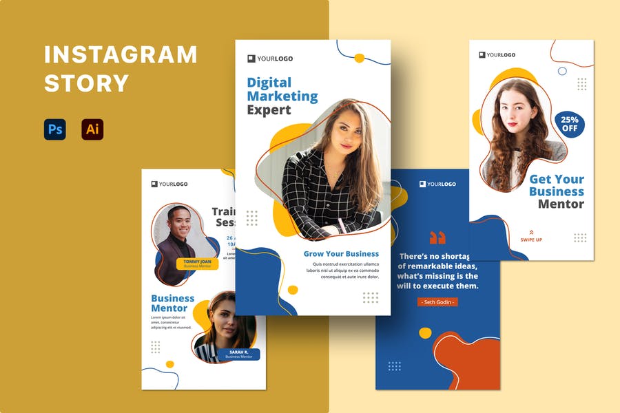 قالب لایه باز استوری اینستاگرام Instagram Stories