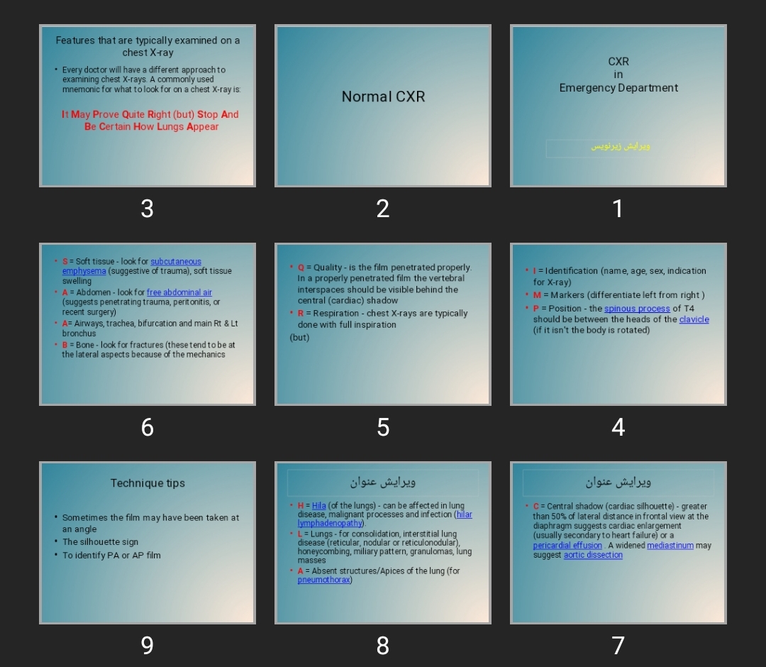 پاورپوینت CXR in Emergency Department