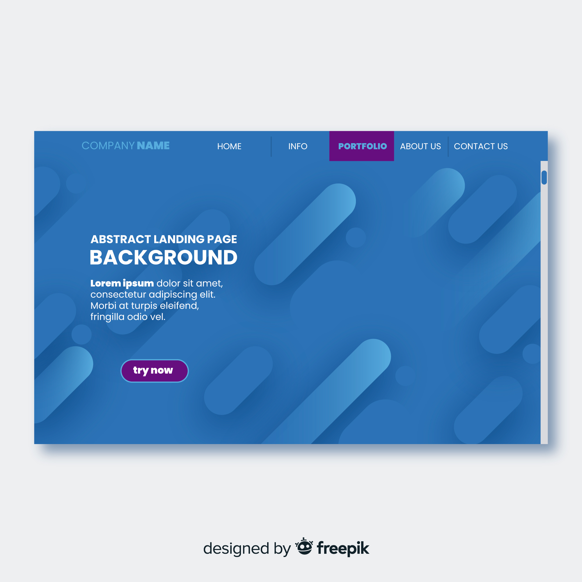 لندینگ پیج با پس زمینه آبی