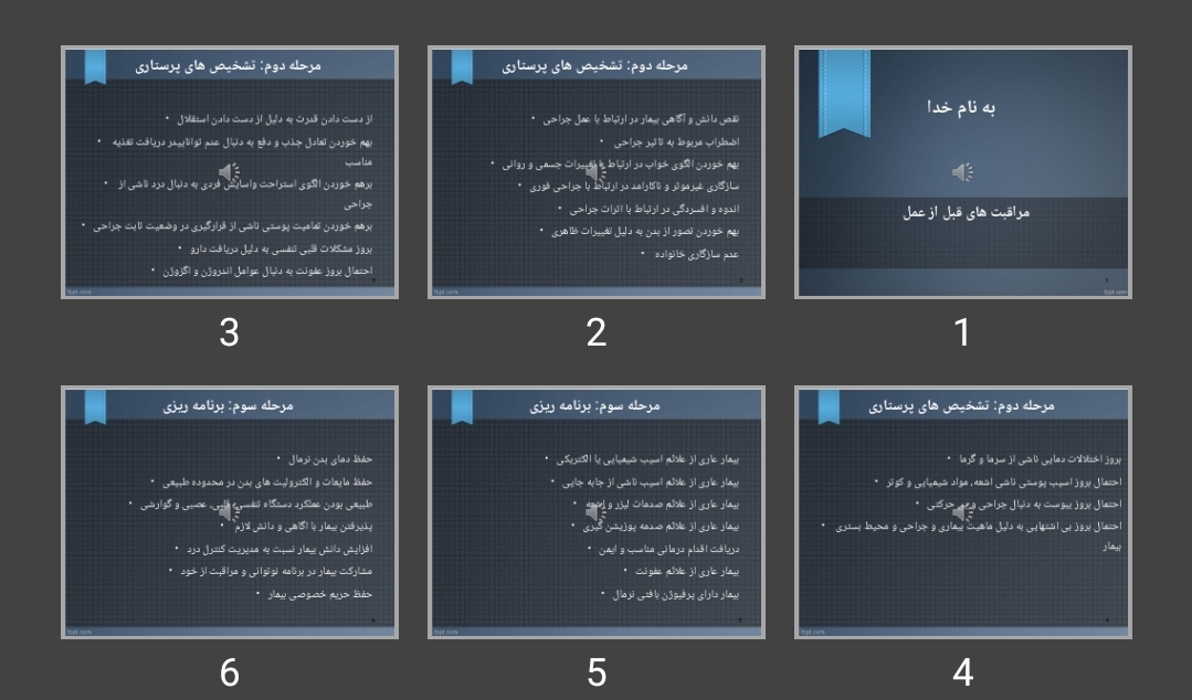 پاورپوینت مراقبت های قبل از عمل بخش دوم