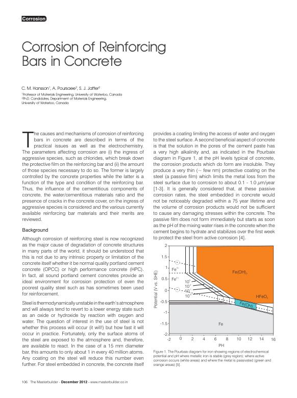 (نسخه کامل)✅           📝جزوه: Corrosion of Reinforcing Bars              🖊نویسنده: C. M. Hansson
