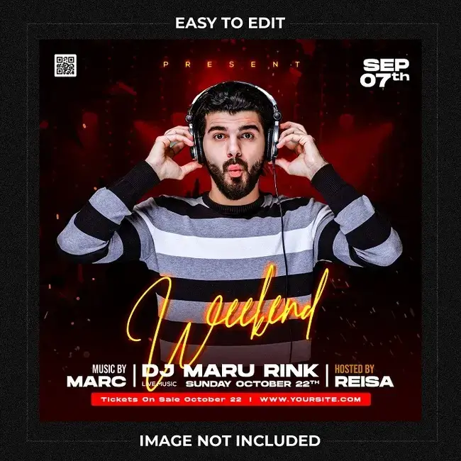 بنر تبلیغاتی موزیک با فایل لایه باز