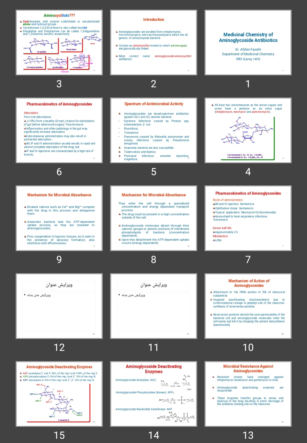 پاورپوینت Medicinal Chemistry of Aminoglycoside Antibiotics