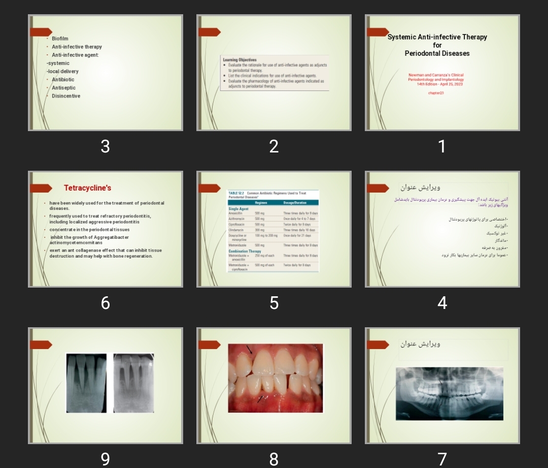 پاورپوینت Systemic Anti-infective Therapy for Periodontal Diseases