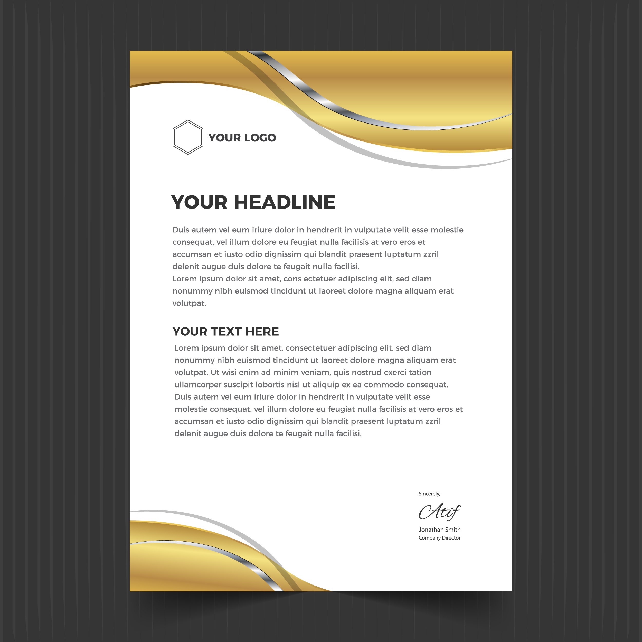 وکتور سربرگ شرکتی لاکچری با فرمت eps