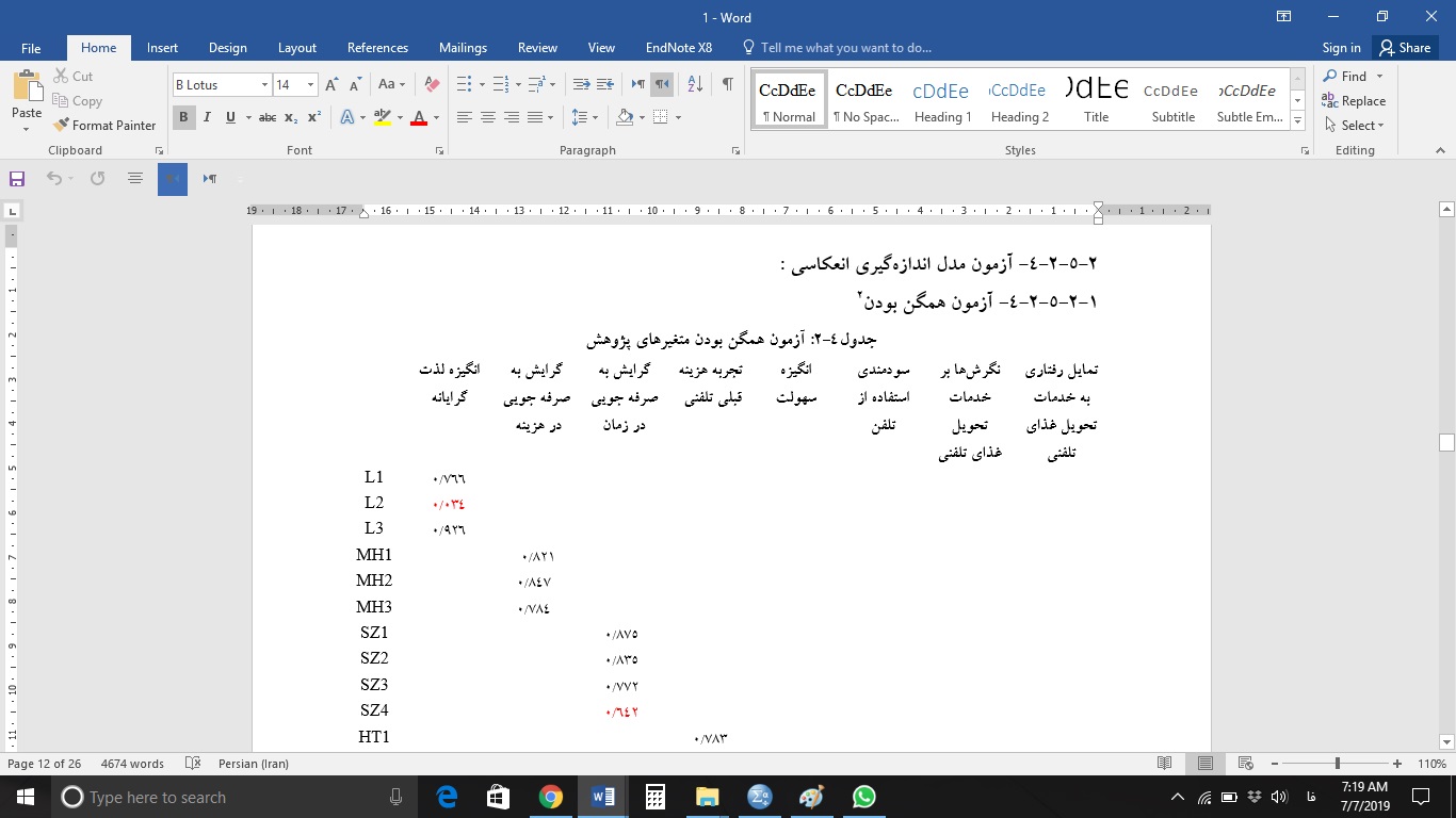 تجزیه و تحلیل آماری در نرم افزار pls برای موضوع خدمات تلفن همراه متغیر انگیزه سهولت و لذت گرایانه