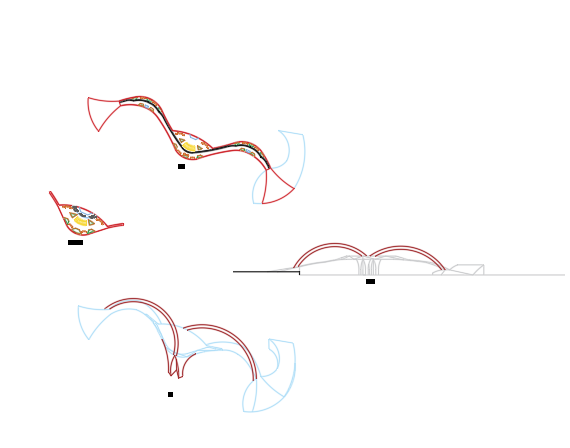 پلان اتوکد پل معلق پیاده روی