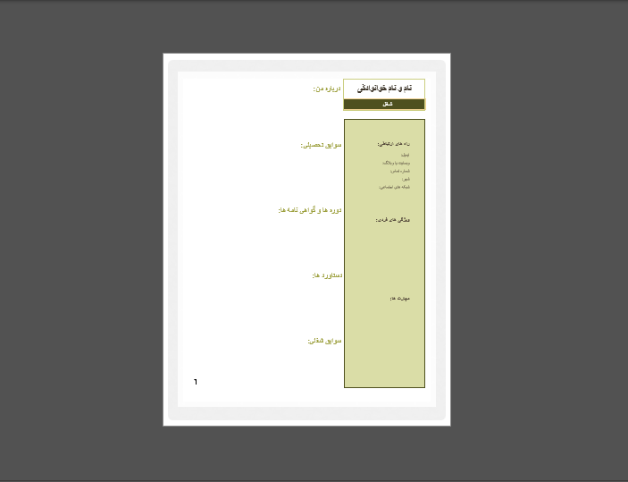رزومه word