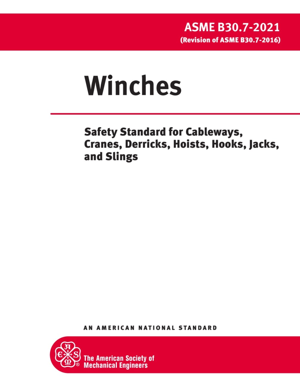 ♦️دانلود استاندارد ASME B30.7  ویرایش 2021  🌺ASME B30.7 2021  🟣 Winches