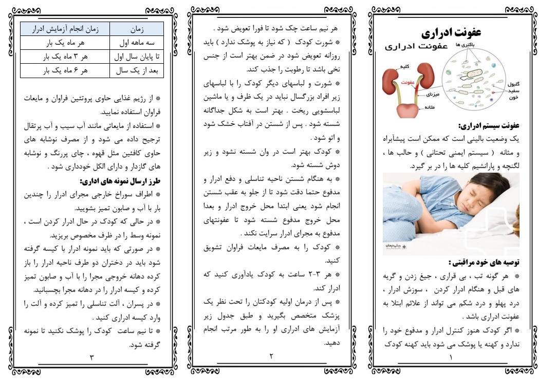 پمفلت کودکان مبتلا به عفونت ادراری