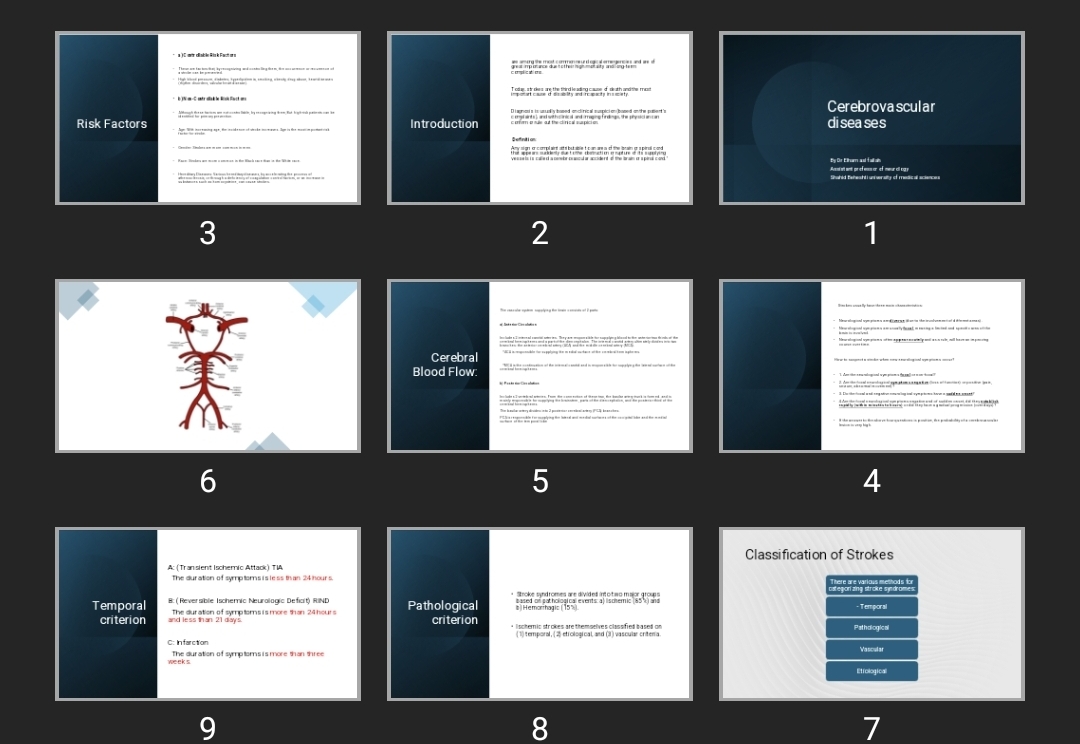 پاورپوینت Cerebrovascular diseases