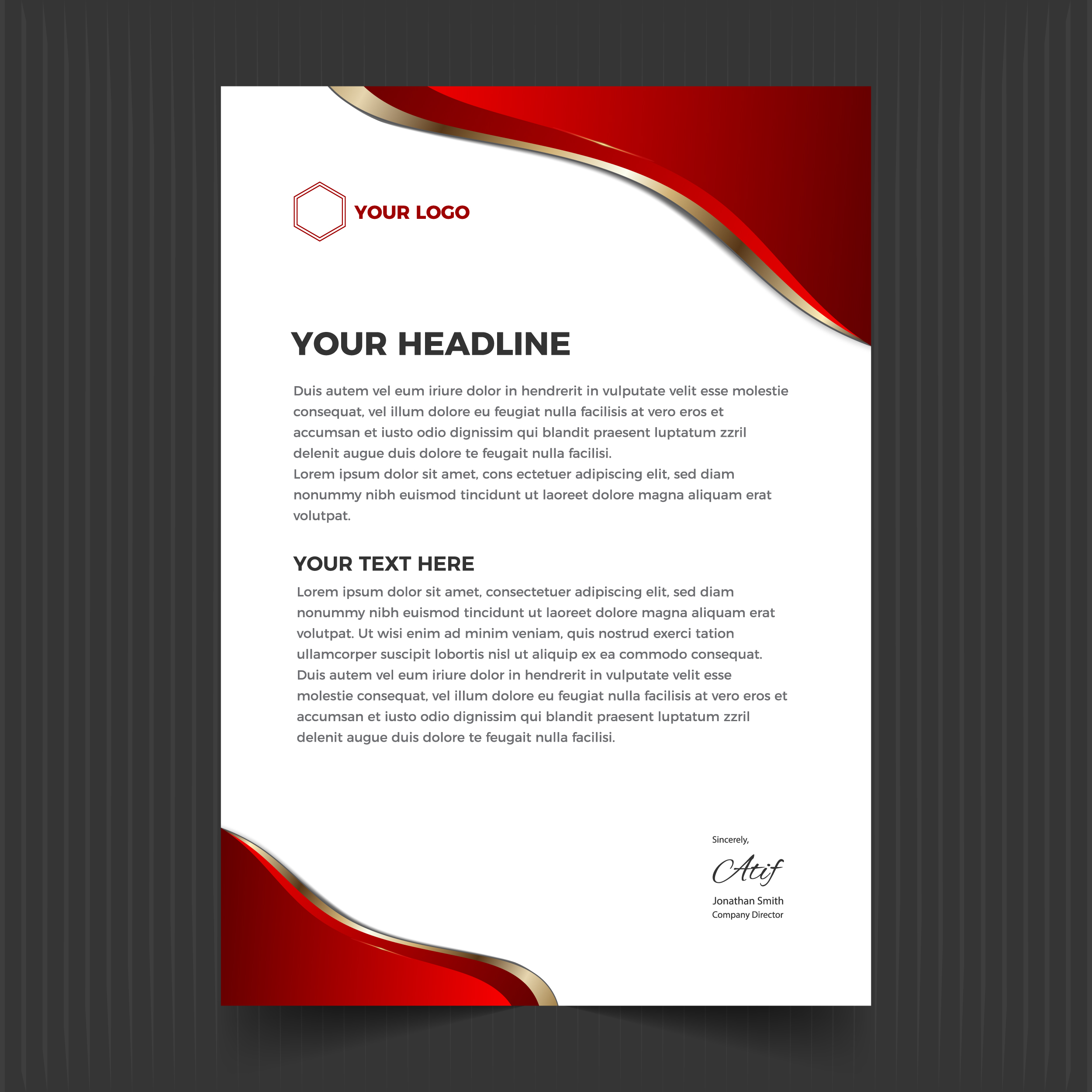 وکتور سربرگ شرکتی لاکچری با فرمت eps