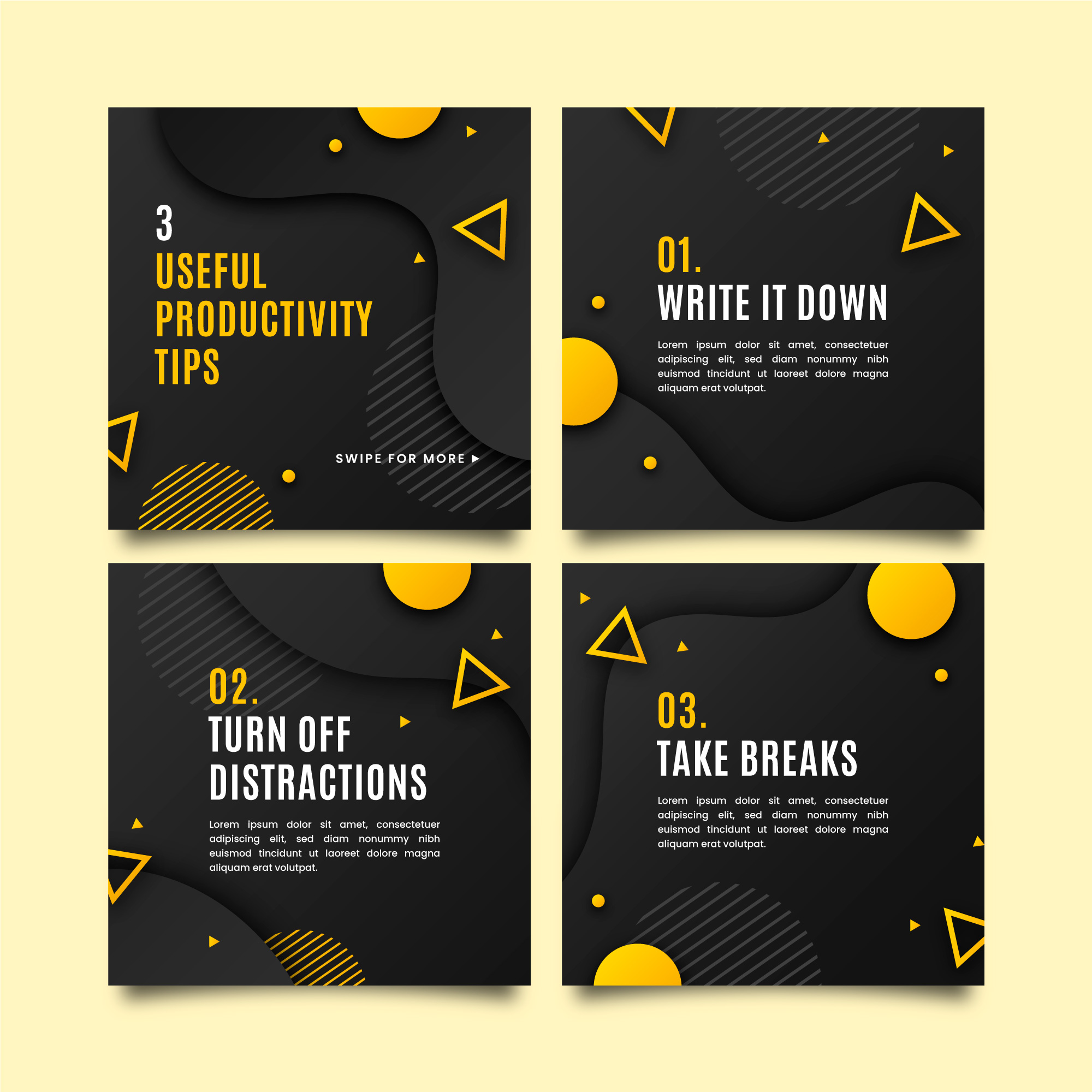 قالب پست اینستاگرام رنگ مشکی نلرنجی