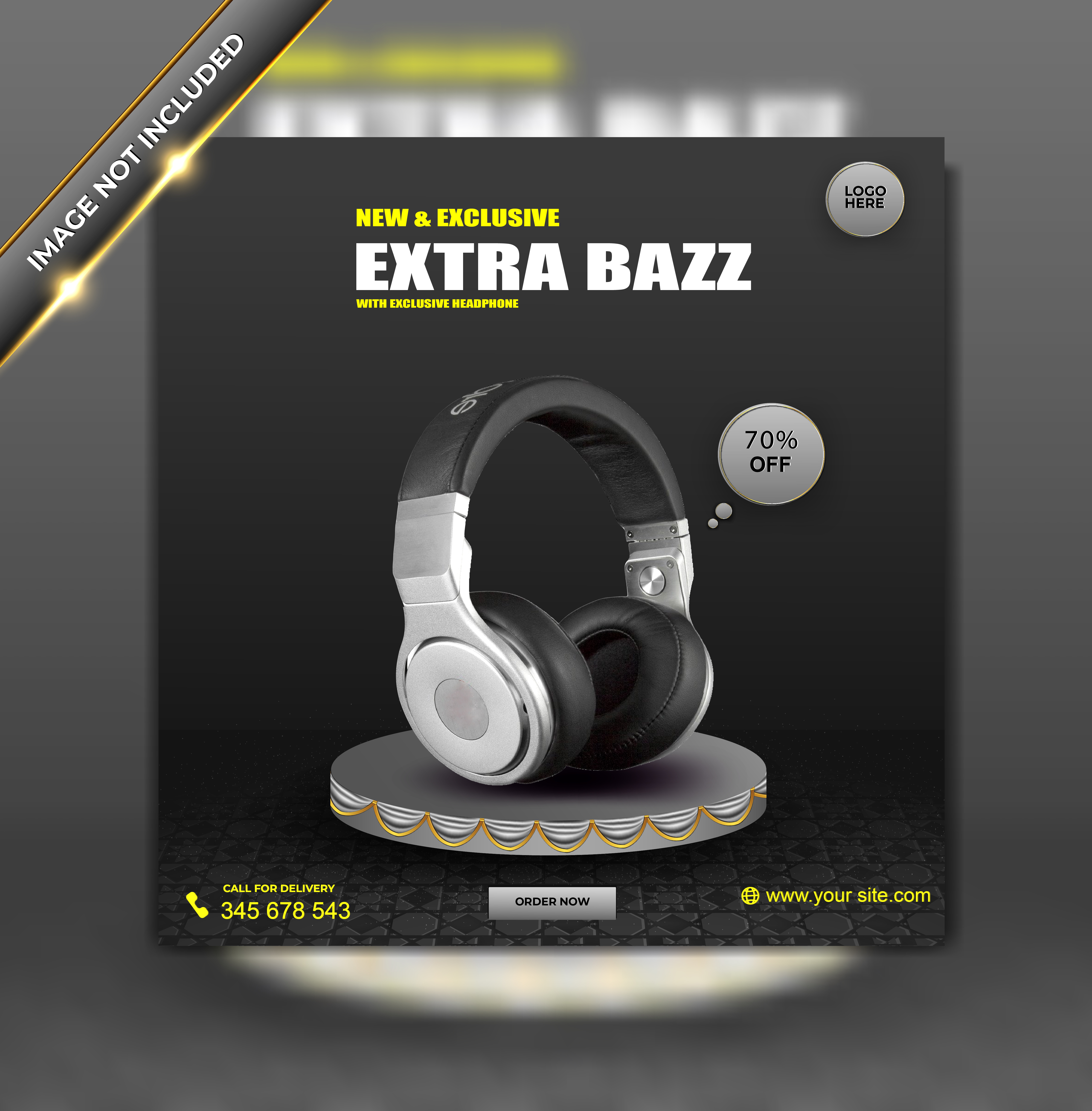 قالب پست مشکی اینستاگرام