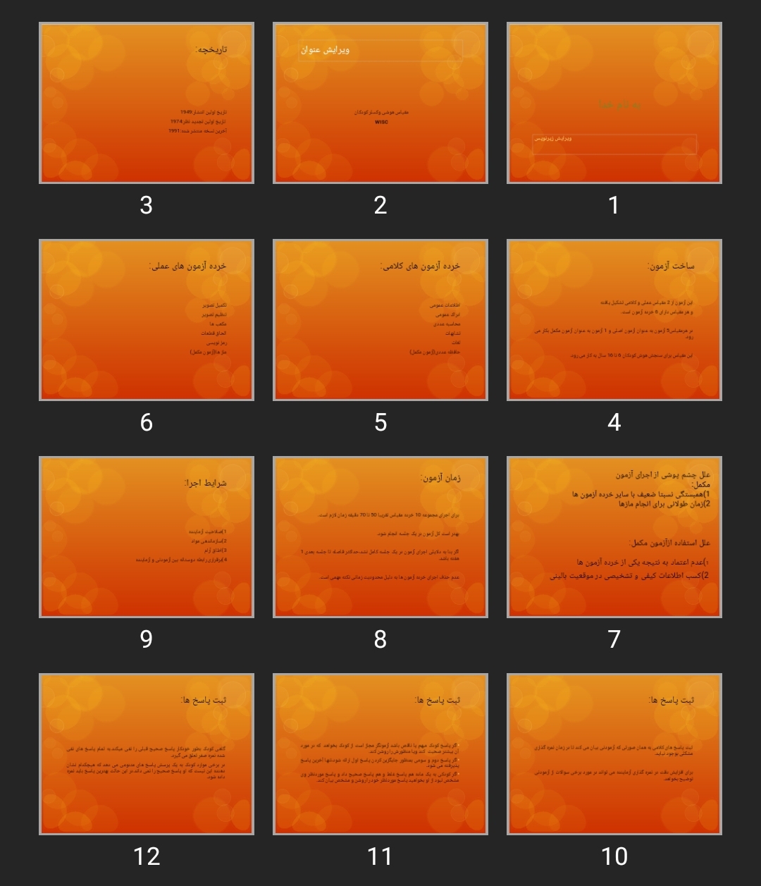 پاورپوینت مقیاس هوش وکسلر کودکان