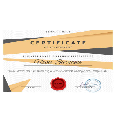 طرح گواهینامه رنگ نارنجی