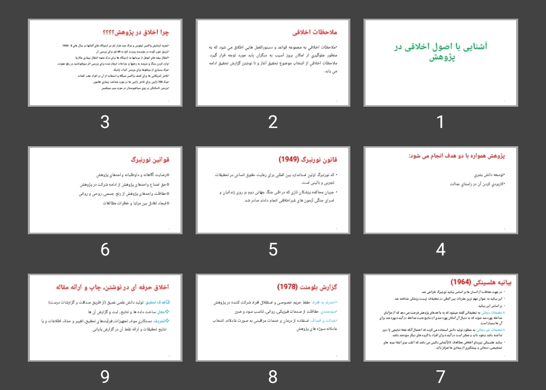 پاورپوینت آشنایی با اصول اخلاقی در پژوهش