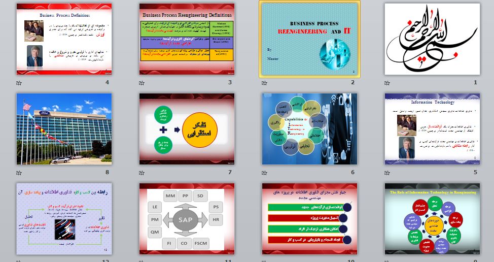 پاورپوینت BUSINESS PROCESS REENGINEERING AND IT