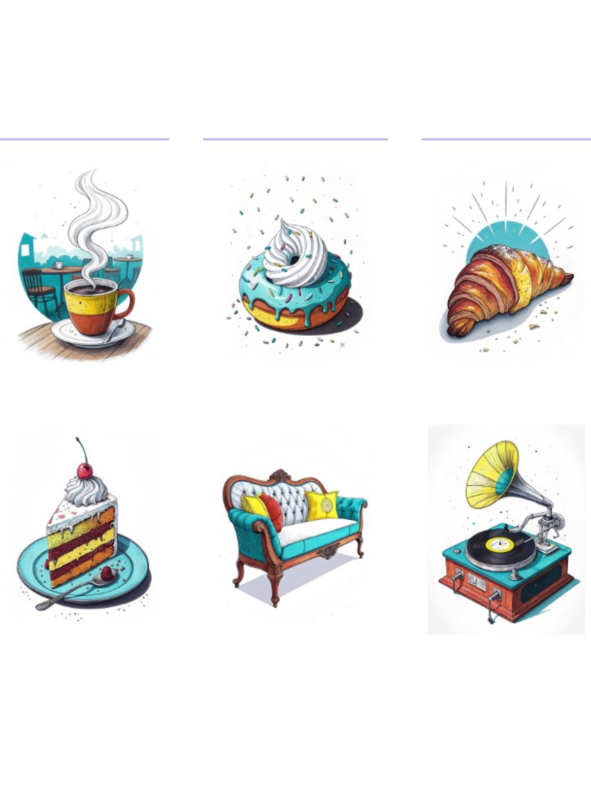 پک آیکون‌های وکتور کافی‌شاپ کلاسیک