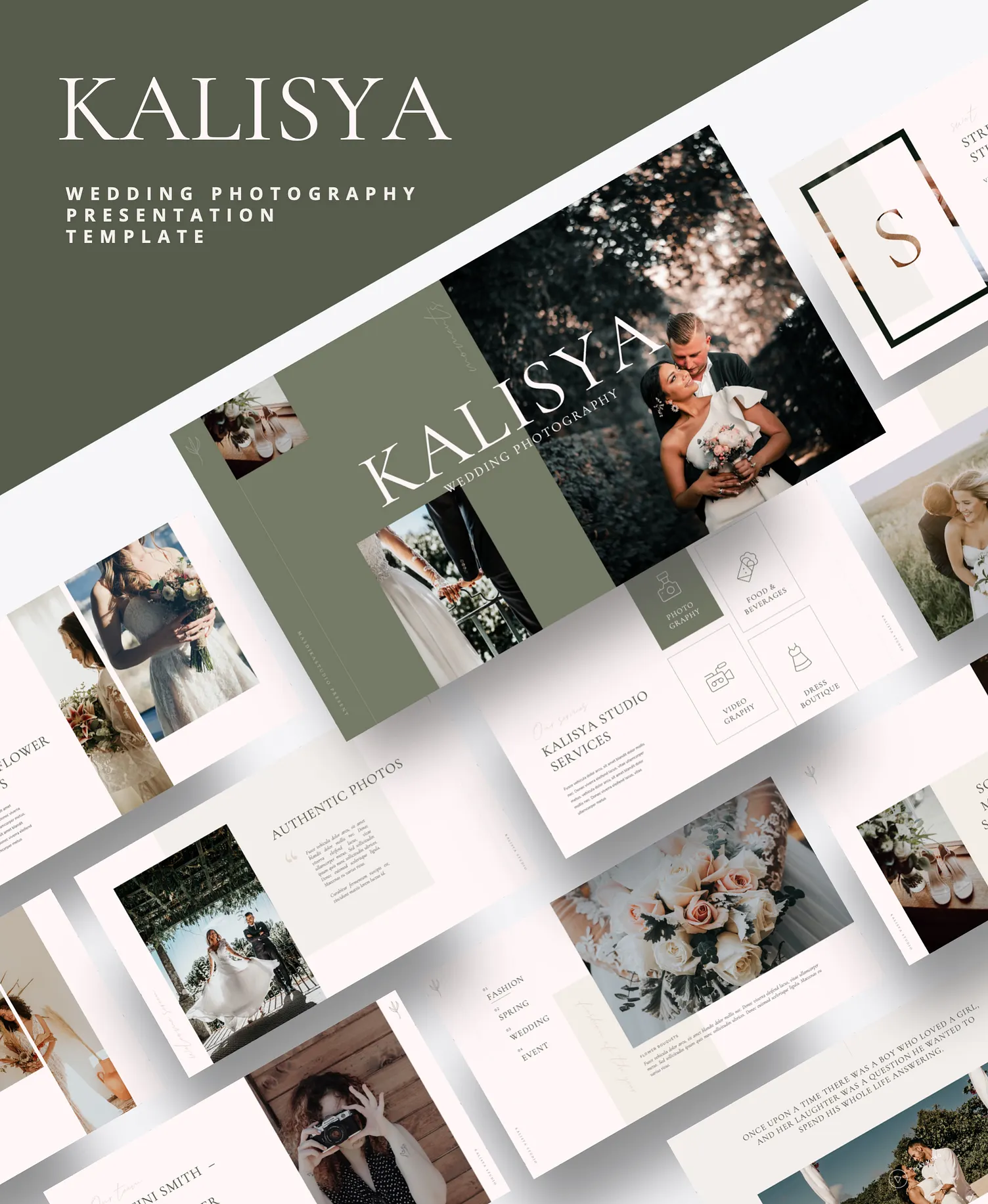 دانلود قالب پاورپوینت آلبوم ایتالیایی عکاسی عروسی Wedding Photography Powerpoint Template