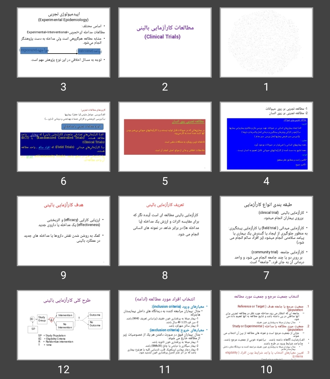 پاورپوینت مطالعات کارآزمایی بالینی (Clinical Trials)