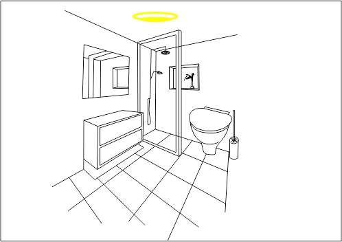 پرسپکتیو داخلی حمام و سرویس فرنگی