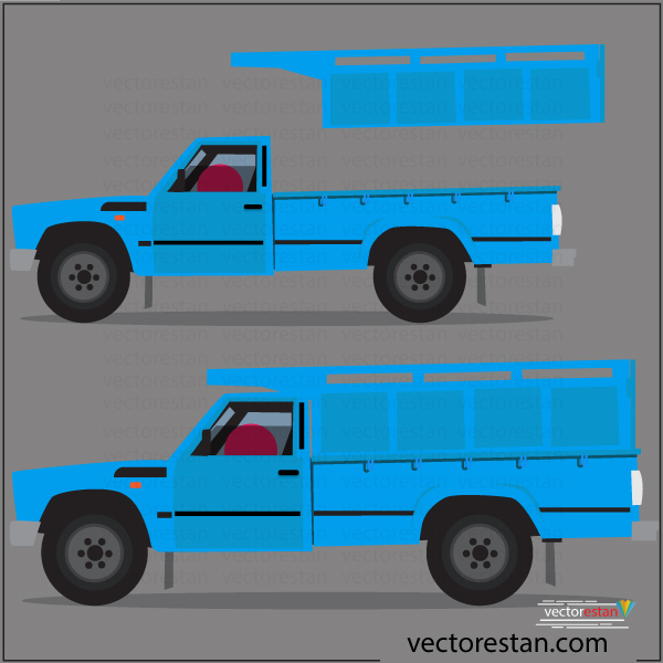 وکتور ماشین ایرانی نیسان آبی باربنددار(باری)