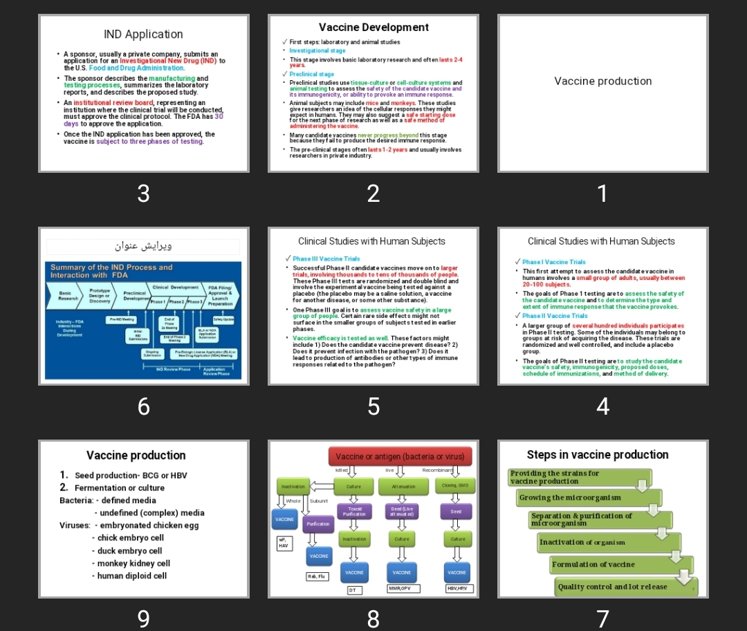 پاورپوینت Vaccine production