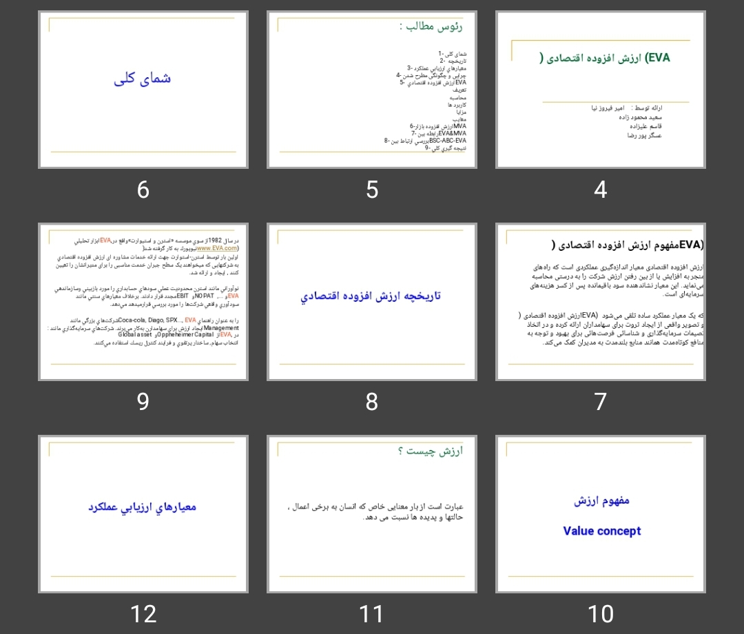 پاورپوینت ارزش افزوده اقتصادی