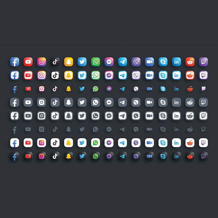 آیکن شبکه های اجتماعی