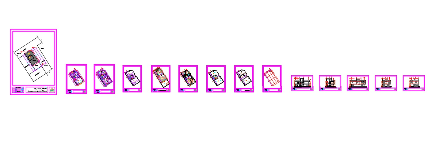 پلان اتوکد مسکونی دوبلکس ( سه جبهه نورگیر )