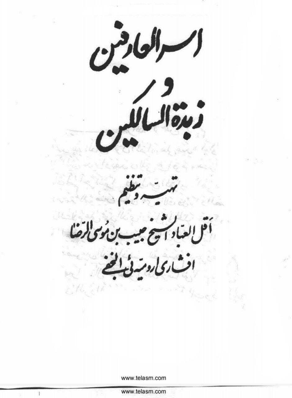 دانلود کتاب اسرارالعارفین و زبدة السالکین pdf