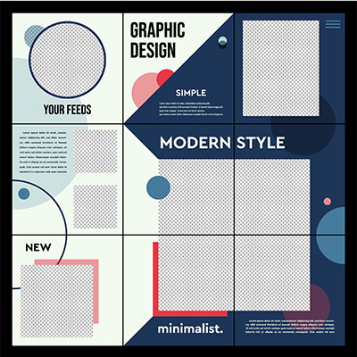 قالب پست اینستاگرام رنگ آبی