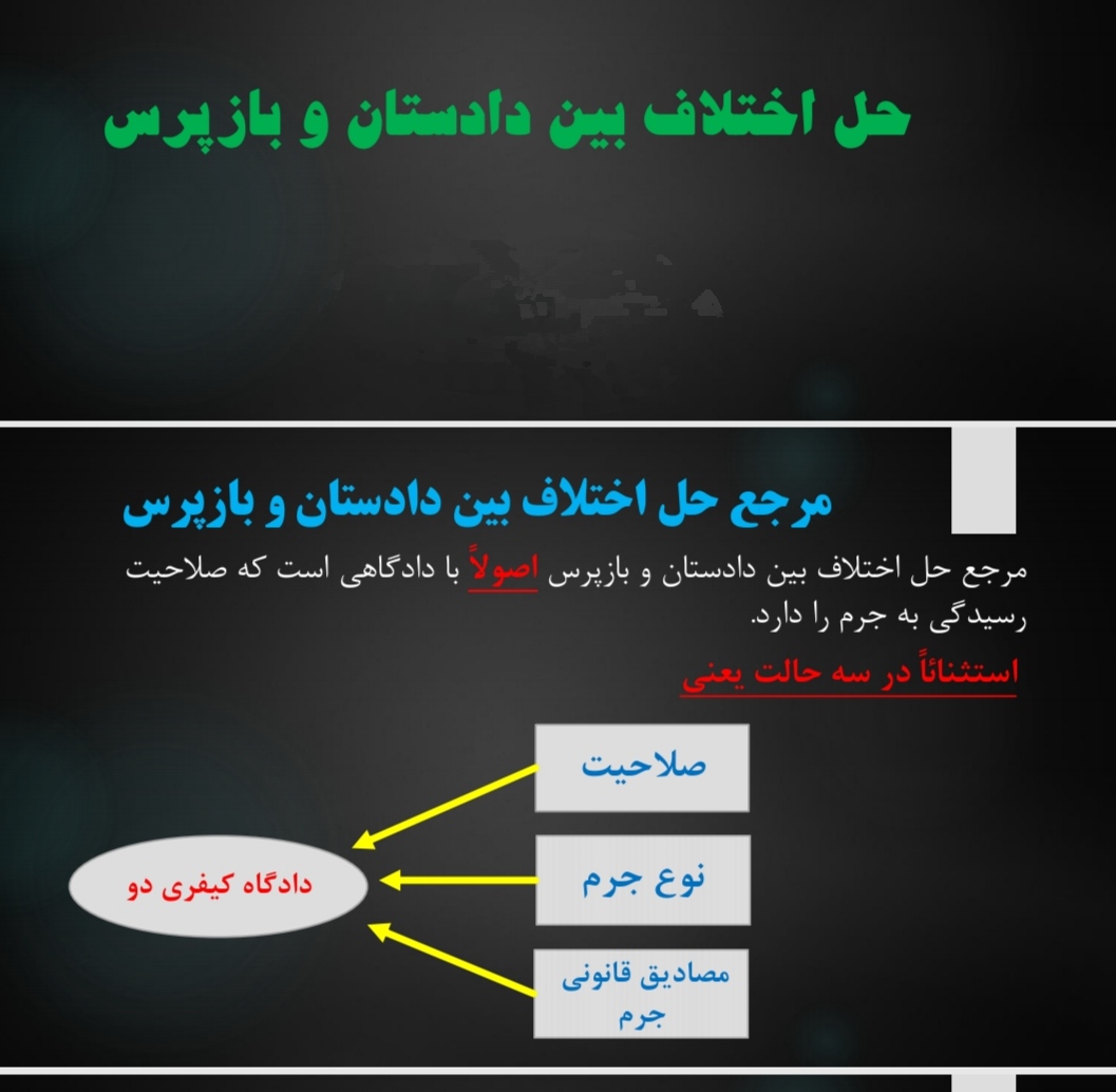 جزوه حل اختلاف بین دادستان و بازپرس (نوع جرم؛قرارها ،محل هاو...)