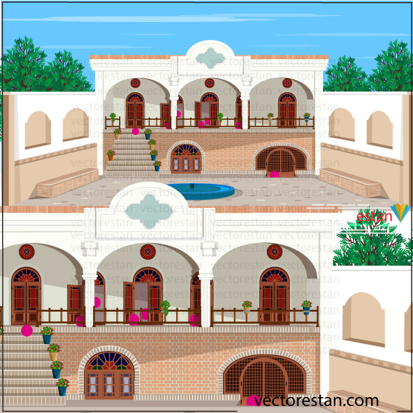 دانلود طرح لایه باز خانه سنتی ایرانی