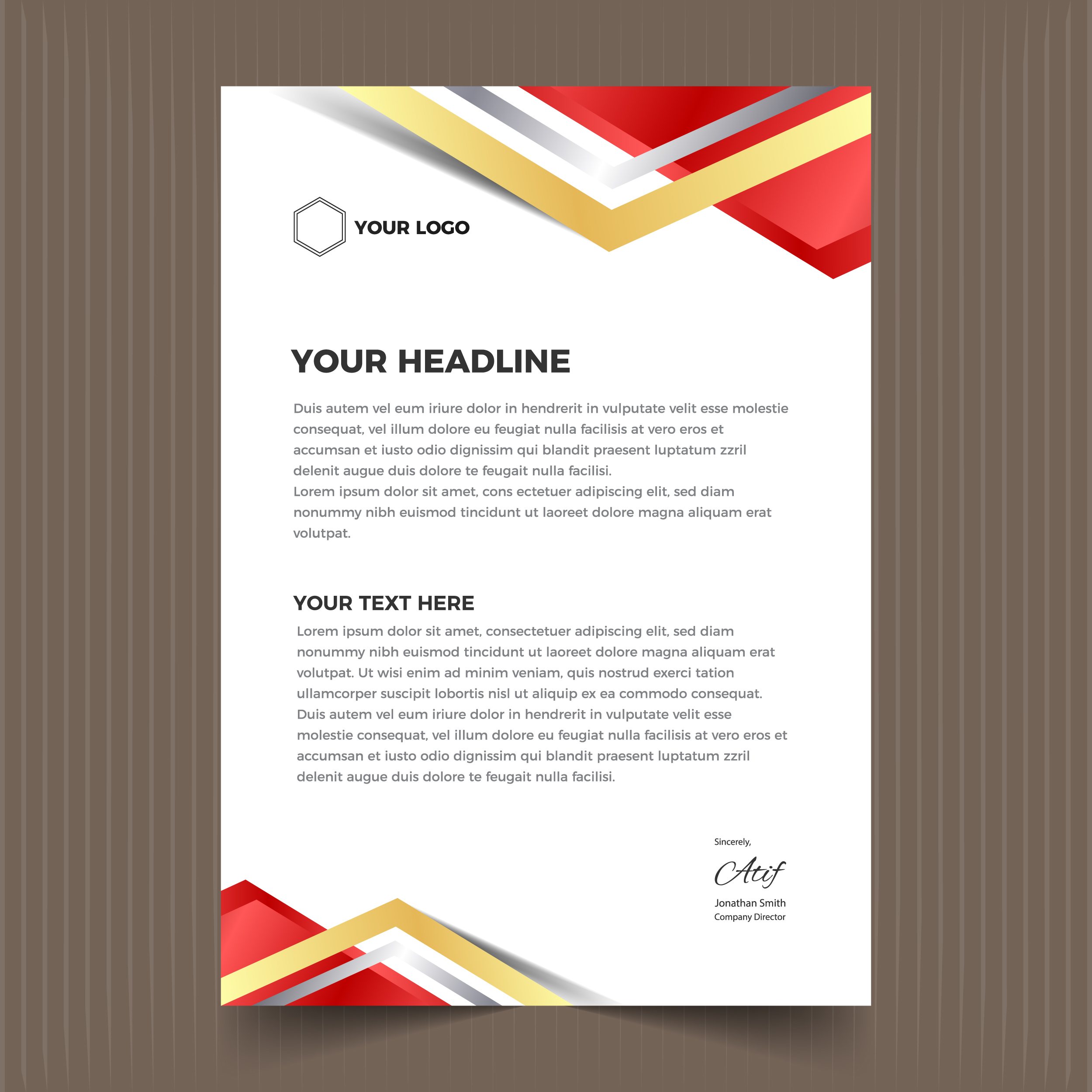 وکتور سربرگ شرکتی لاکچری با فرمت eps