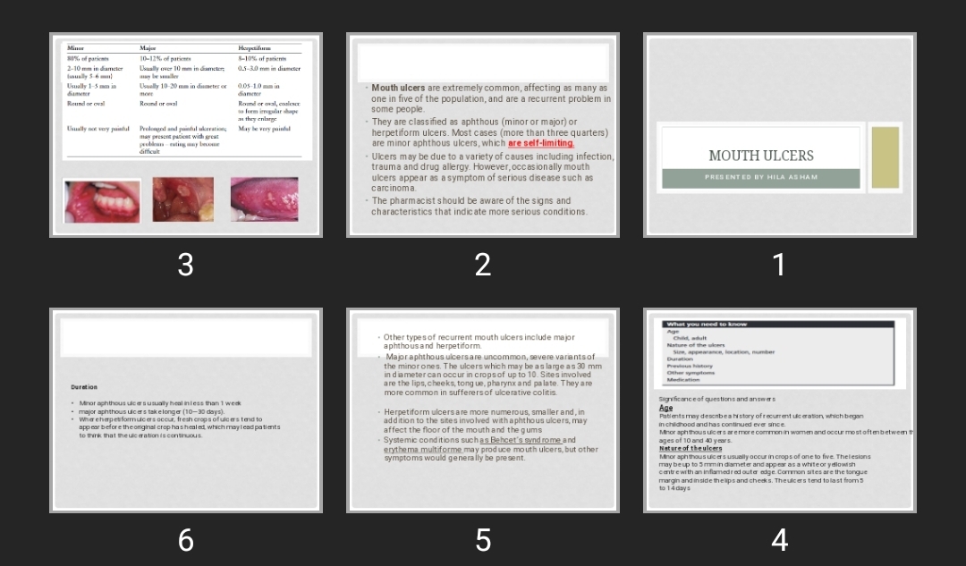 پاورپوینت زخم دهانی Mouth ulcers