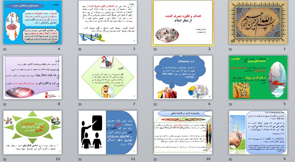 پاورپوینت اهداف و انگیزه مصرف کننده از منظر اسلام