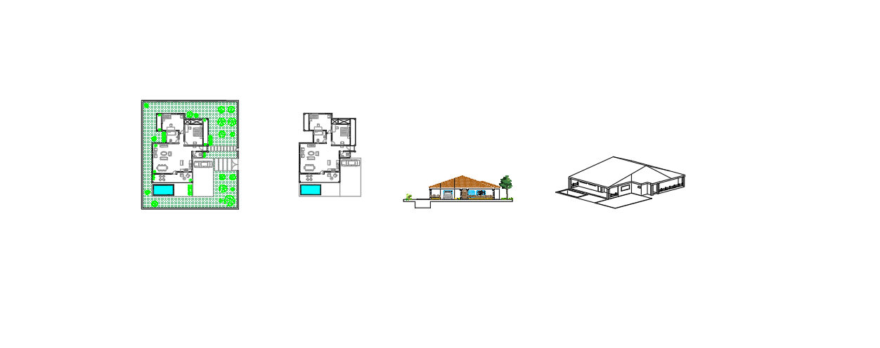 پلان اتوکد ویلا زیر بنا 150 متری