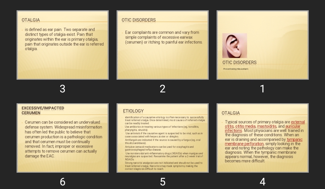 پاورپوینت درد و موم گوش Otic disorders