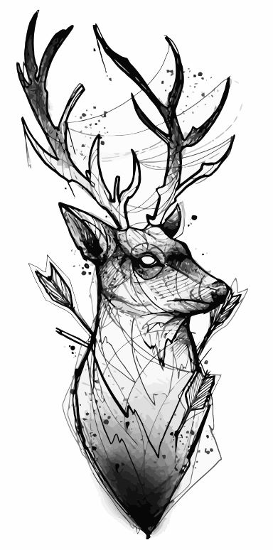 طرح تتو گوزن (فایل وکتور)