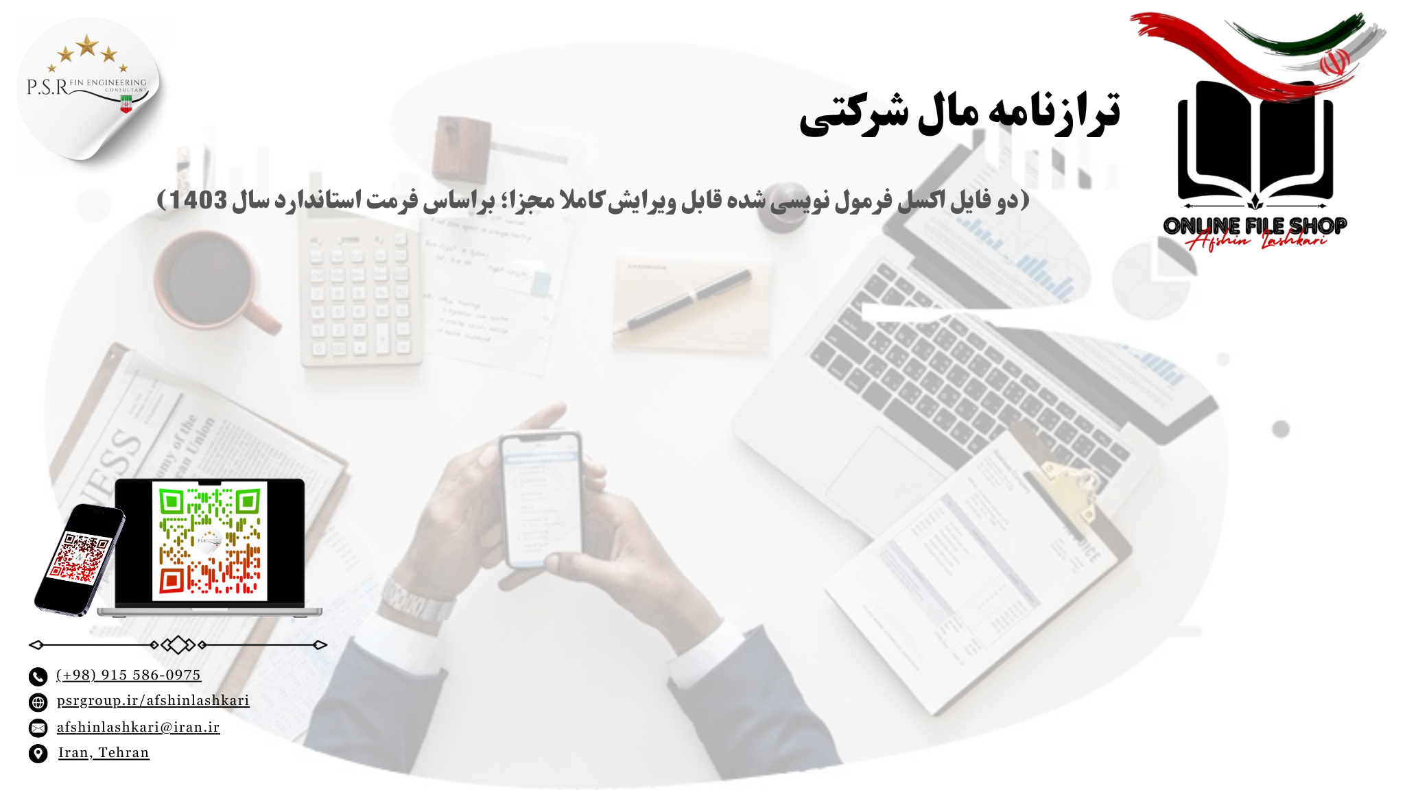 ترازنامه مال شرکتی (دو فایل اکسل فرمول نویسی شده قابل ویرایش کاملا مجزا؛ براساس فرمت استاندارد سال 1403)