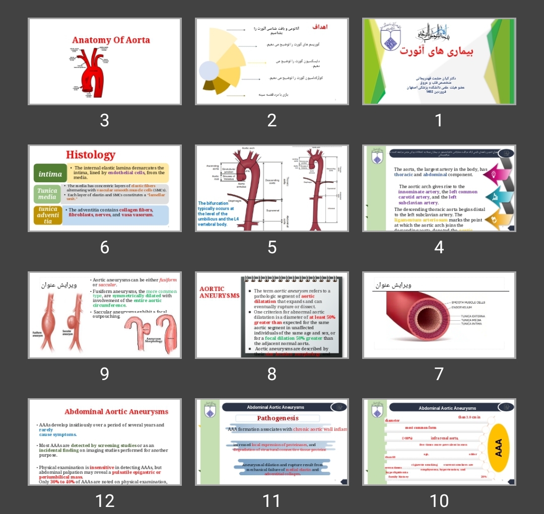 پاورپوینت بیماری های آئورت